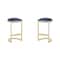 Manhattan Comfort Aura Bar Stool in Blue and Polished Brass (Set of 2) 2-BS006-BL - alternate 1
